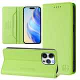 RC01 Dual-Folded Magnetic Suction RFID Leather Phone Case, For iPhone 16 Pro, For iPhone 16 Plus, For iPhone 16, For iPhone 15 Pro Max, For iPhone 15 Pro, For iPhone 15 Plus