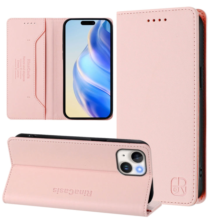 RC01 Dual-Folded Magnetic Suction RFID Leather Phone Case, For iPhone 15, For iPhone 14 Plus, For iPhone 14 / 13, For iPhone 14 Pro, For iPhone 14 Pro Max, For iPhone 7 / 8 / SE 2022