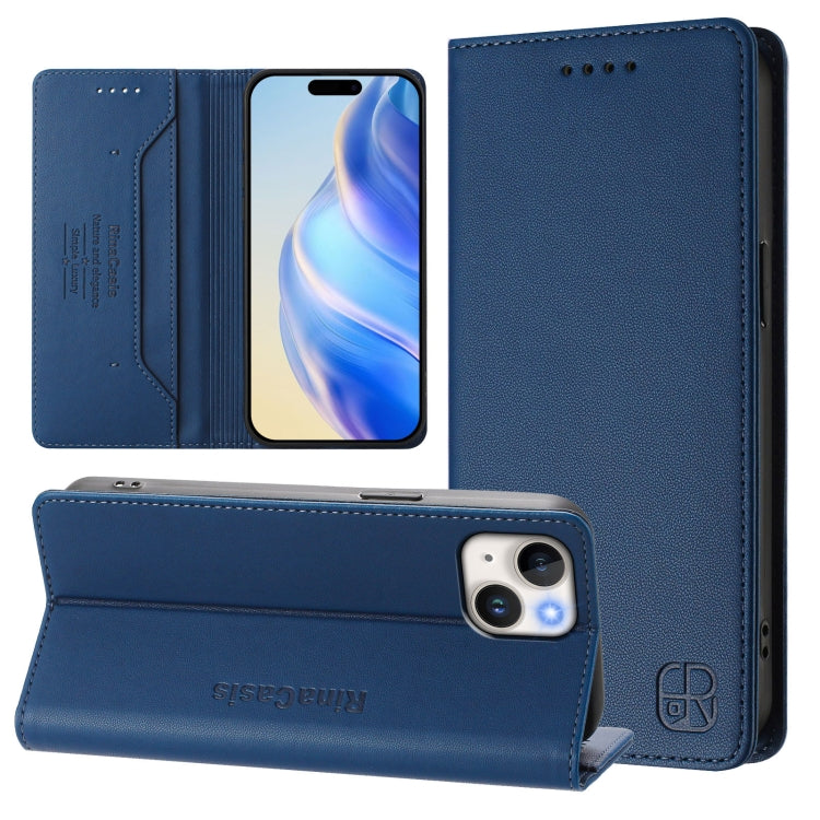 RC01 Dual-Folded Magnetic Suction RFID Leather Phone Case, For iPhone 15, For iPhone 14 Plus, For iPhone 14 / 13, For iPhone 14 Pro, For iPhone 14 Pro Max, For iPhone 7 / 8 / SE 2022