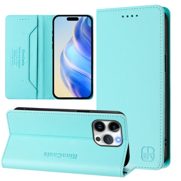 RC01 Dual-Folded Magnetic Suction RFID Leather Phone Case, For iPhone 15, For iPhone 14 Plus, For iPhone 14 / 13, For iPhone 14 Pro, For iPhone 14 Pro Max, For iPhone 7 / 8 / SE 2022