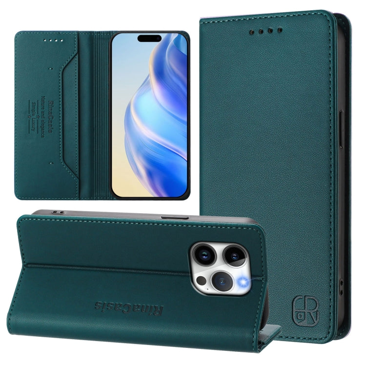 RC01 Dual-Folded Magnetic Suction RFID Leather Phone Case, For iPhone 15, For iPhone 14 Plus, For iPhone 14 / 13, For iPhone 14 Pro, For iPhone 14 Pro Max, For iPhone 7 / 8 / SE 2022