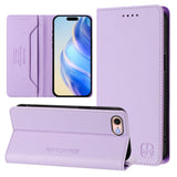 RC01 Dual-Folded Magnetic Suction RFID Leather Phone Case, For iPhone 15, For iPhone 14 Plus, For iPhone 14 / 13, For iPhone 14 Pro, For iPhone 14 Pro Max, For iPhone 7 / 8 / SE 2022