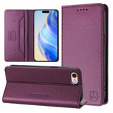 RC01 Dual-Folded Magnetic Suction RFID Leather Phone Case, For iPhone 15, For iPhone 14 Plus, For iPhone 14 / 13, For iPhone 14 Pro, For iPhone 14 Pro Max, For iPhone 7 / 8 / SE 2022