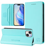RC01 Dual-Folded Magnetic Suction RFID Leather Phone Case, For iPhone 13 Pro Max, For iPhone 13 Pro, For iPhone 13 mini, For iPhone 12 / 12 Pro, For iPhone 12 Pro Max, For iPhone 12 mini