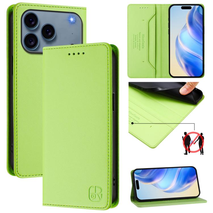 RC01 Dual-Folded Magnetic Suction RFID Leather Phone Case, For iPhone 17e / 16e, For iPhone 17 Pro Max, For iPhone 17 Pro, For iPhone 17, For iPhone Air, For iPhone 16 Pro Max