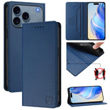 RC01 Dual-Folded Magnetic Suction RFID Leather Phone Case, For iPhone 17e / 16e, For iPhone 17 Pro Max, For iPhone 17 Pro, For iPhone 17, For iPhone Air, For iPhone 16 Pro Max