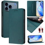 RC01 Dual-Folded Magnetic Suction RFID Leather Phone Case, For iPhone 17e / 16e, For iPhone 17 Pro Max, For iPhone 17 Pro, For iPhone 17, For iPhone Air, For iPhone 16 Pro Max