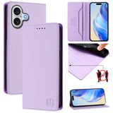 RC01 Dual-Folded Magnetic Suction RFID Leather Phone Case, For iPhone 17e / 16e, For iPhone 17 Pro Max, For iPhone 17 Pro, For iPhone 17, For iPhone Air, For iPhone 16 Pro Max