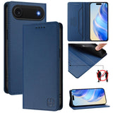 RC01 Dual-Folded Magnetic Suction RFID Leather Phone Case, For iPhone 17e / 16e, For iPhone 17 Pro Max, For iPhone 17 Pro, For iPhone 17, For iPhone Air, For iPhone 16 Pro Max