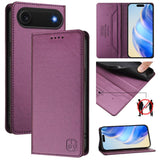RC01 Dual-Folded Magnetic Suction RFID Leather Phone Case, For iPhone 17e / 16e, For iPhone 17 Pro Max, For iPhone 17 Pro, For iPhone 17, For iPhone Air, For iPhone 16 Pro Max