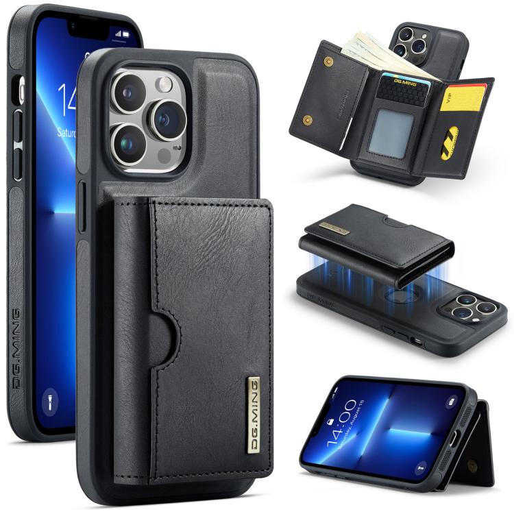 DG.MING M6 Series RFID Tri-fold Card Bag Removable Leather Phone Case, For iPhone 13 Pro, For iPhone 13, For iPhone 12, For iPhone 12 Pro Max, For iPhone 12 Pro, For iPhone 11 Pro Max, For iPhone 11, For iPhone 11 Pro