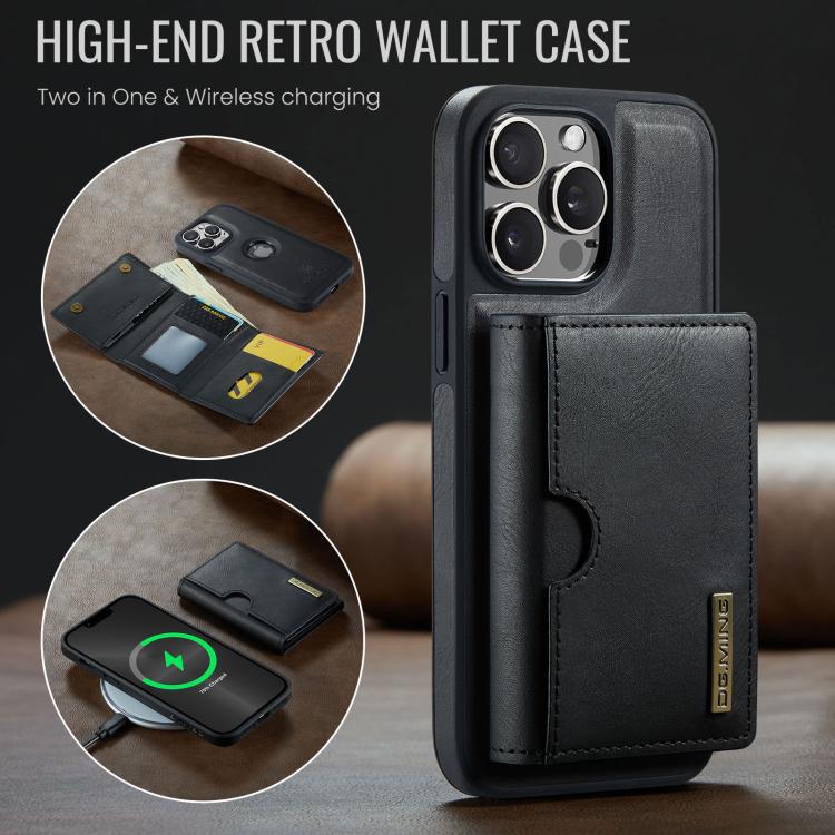 DG.MING M6 Series RFID Tri-fold Card Bag Removable Leather Phone Case, For iPhone 13 Pro, For iPhone 13, For iPhone 12, For iPhone 12 Pro Max, For iPhone 12 Pro, For iPhone 11 Pro Max, For iPhone 11, For iPhone 11 Pro