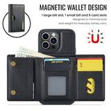 DG.MING M6 Series RFID Tri-fold Card Bag Removable Leather Phone Case, For iPhone 13 Pro, For iPhone 13, For iPhone 12, For iPhone 12 Pro Max, For iPhone 12 Pro, For iPhone 11 Pro Max, For iPhone 11, For iPhone 11 Pro