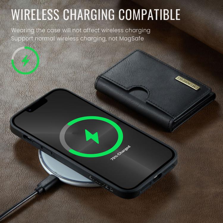 DG.MING M6 Series RFID Tri-fold Card Bag Removable Leather Phone Case, For iPhone 13 Pro, For iPhone 13, For iPhone 12, For iPhone 12 Pro Max, For iPhone 12 Pro, For iPhone 11 Pro Max, For iPhone 11, For iPhone 11 Pro