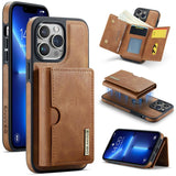 DG.MING M6 Series RFID Tri-fold Card Bag Removable Leather Phone Case, For iPhone 13 Pro, For iPhone 13, For iPhone 12, For iPhone 12 Pro Max, For iPhone 12 Pro, For iPhone 11 Pro Max, For iPhone 11, For iPhone 11 Pro