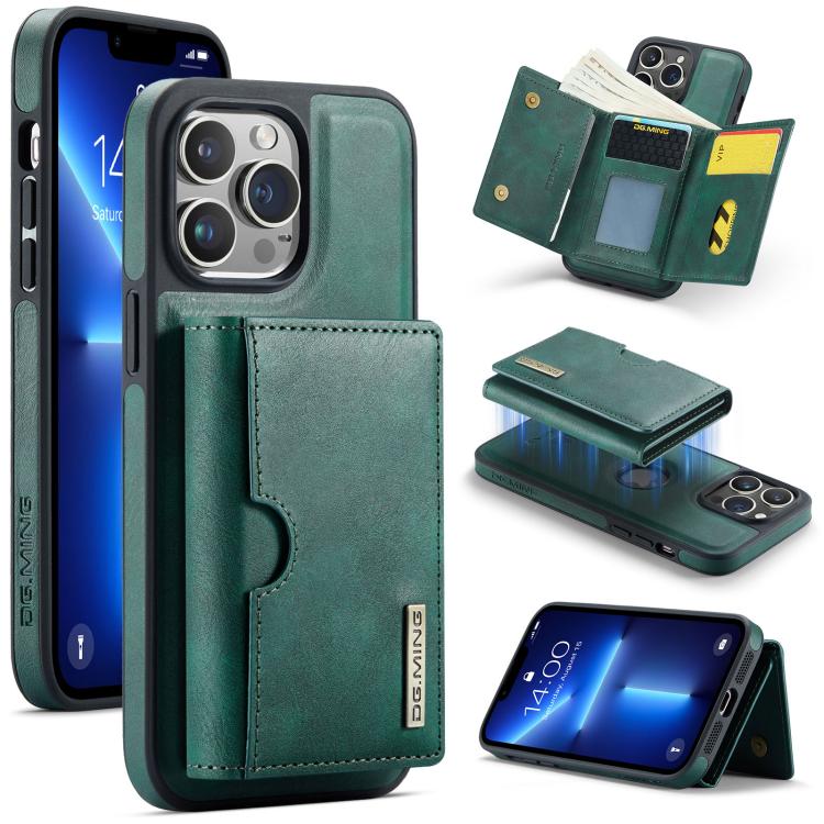DG.MING M6 Series RFID Tri-fold Card Bag Removable Leather Phone Case, For iPhone 13 Pro, For iPhone 13, For iPhone 12, For iPhone 12 Pro Max, For iPhone 12 Pro, For iPhone 11 Pro Max, For iPhone 11, For iPhone 11 Pro