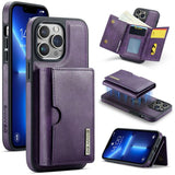 DG.MING M6 Series RFID Tri-fold Card Bag Removable Leather Phone Case, For iPhone 13 Pro, For iPhone 13, For iPhone 12, For iPhone 12 Pro Max, For iPhone 12 Pro, For iPhone 11 Pro Max, For iPhone 11, For iPhone 11 Pro