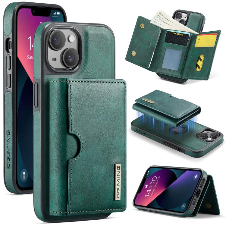 DG.MING M6 Series RFID Tri-fold Card Bag Removable Leather Phone Case, For iPhone 13 Pro, For iPhone 13, For iPhone 12, For iPhone 12 Pro Max, For iPhone 12 Pro, For iPhone 11 Pro Max, For iPhone 11, For iPhone 11 Pro