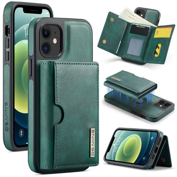 DG.MING M6 Series RFID Tri-fold Card Bag Removable Leather Phone Case, For iPhone 13 Pro, For iPhone 13, For iPhone 12, For iPhone 12 Pro Max, For iPhone 12 Pro, For iPhone 11 Pro Max, For iPhone 11, For iPhone 11 Pro