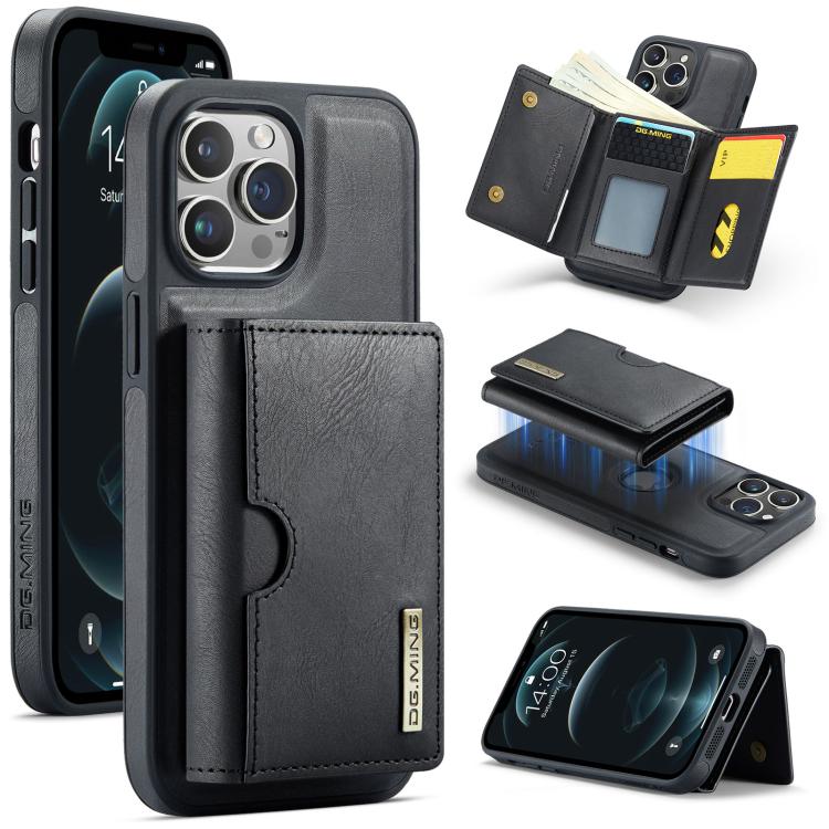 DG.MING M6 Series RFID Tri-fold Card Bag Removable Leather Phone Case, For iPhone 13 Pro, For iPhone 13, For iPhone 12, For iPhone 12 Pro Max, For iPhone 12 Pro, For iPhone 11 Pro Max, For iPhone 11, For iPhone 11 Pro