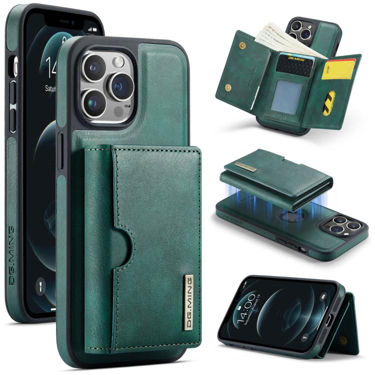 DG.MING M6 Series RFID Tri-fold Card Bag Removable Leather Phone Case, For iPhone 13 Pro, For iPhone 13, For iPhone 12, For iPhone 12 Pro Max, For iPhone 12 Pro, For iPhone 11 Pro Max, For iPhone 11, For iPhone 11 Pro