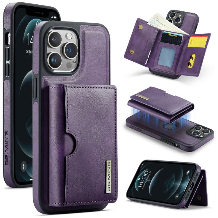 DG.MING M6 Series RFID Tri-fold Card Bag Removable Leather Phone Case, For iPhone 13 Pro, For iPhone 13, For iPhone 12, For iPhone 12 Pro Max, For iPhone 12 Pro, For iPhone 11 Pro Max, For iPhone 11, For iPhone 11 Pro