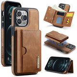 DG.MING M6 Series RFID Tri-fold Card Bag Removable Leather Phone Case, For iPhone 13 Pro, For iPhone 13, For iPhone 12, For iPhone 12 Pro Max, For iPhone 12 Pro, For iPhone 11 Pro Max, For iPhone 11, For iPhone 11 Pro