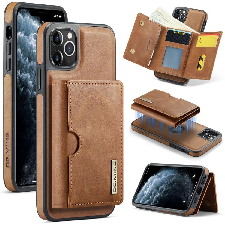 DG.MING M6 Series RFID Tri-fold Card Bag Removable Leather Phone Case, For iPhone 13 Pro, For iPhone 13, For iPhone 12, For iPhone 12 Pro Max, For iPhone 12 Pro, For iPhone 11 Pro Max, For iPhone 11, For iPhone 11 Pro