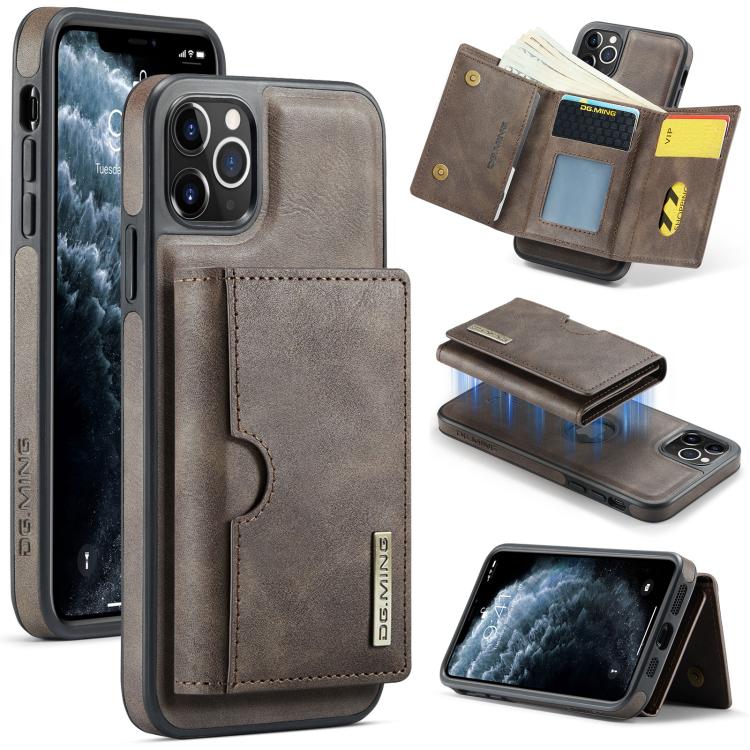 DG.MING M6 Series RFID Tri-fold Card Bag Removable Leather Phone Case, For iPhone 13 Pro, For iPhone 13, For iPhone 12, For iPhone 12 Pro Max, For iPhone 12 Pro, For iPhone 11 Pro Max, For iPhone 11, For iPhone 11 Pro