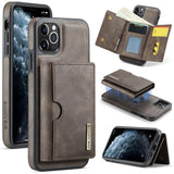 DG.MING M6 Series RFID Tri-fold Card Bag Removable Leather Phone Case, For iPhone 13 Pro, For iPhone 13, For iPhone 12, For iPhone 12 Pro Max, For iPhone 12 Pro, For iPhone 11 Pro Max, For iPhone 11, For iPhone 11 Pro