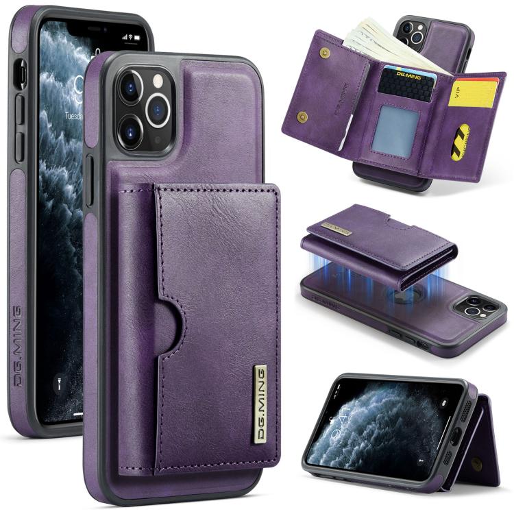 DG.MING M6 Series RFID Tri-fold Card Bag Removable Leather Phone Case, For iPhone 13 Pro, For iPhone 13, For iPhone 12, For iPhone 12 Pro Max, For iPhone 12 Pro, For iPhone 11 Pro Max, For iPhone 11, For iPhone 11 Pro