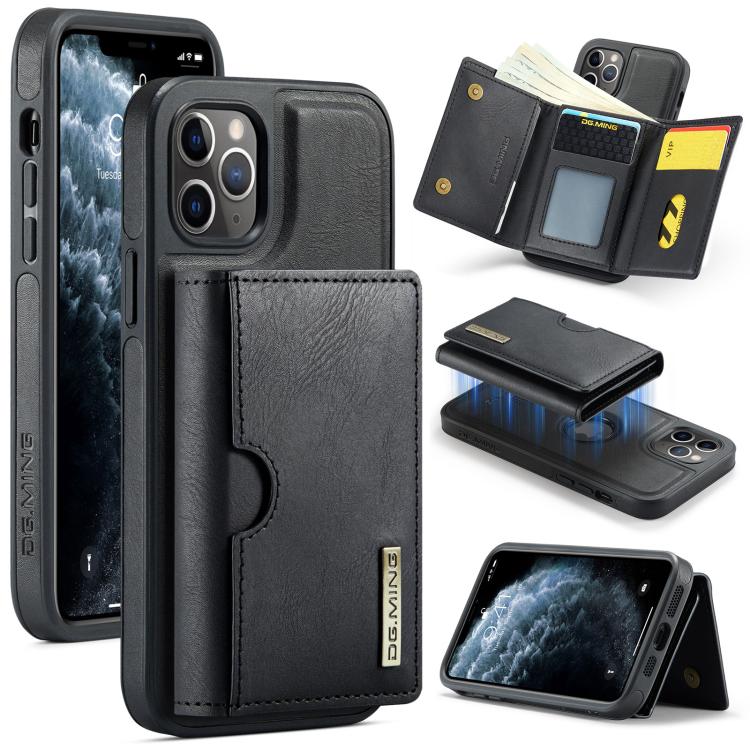 DG.MING M6 Series RFID Tri-fold Card Bag Removable Leather Phone Case, For iPhone 13 Pro, For iPhone 13, For iPhone 12, For iPhone 12 Pro Max, For iPhone 12 Pro, For iPhone 11 Pro Max, For iPhone 11, For iPhone 11 Pro
