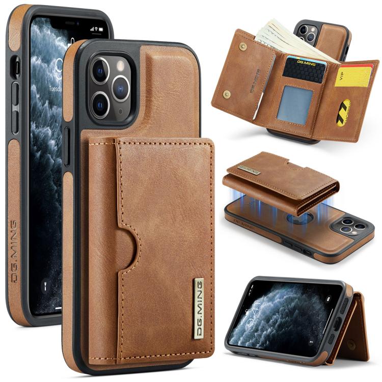 DG.MING M6 Series RFID Tri-fold Card Bag Removable Leather Phone Case, For iPhone 13 Pro, For iPhone 13, For iPhone 12, For iPhone 12 Pro Max, For iPhone 12 Pro, For iPhone 11 Pro Max, For iPhone 11, For iPhone 11 Pro
