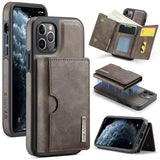 DG.MING M6 Series RFID Tri-fold Card Bag Removable Leather Phone Case, For iPhone 13 Pro, For iPhone 13, For iPhone 12, For iPhone 12 Pro Max, For iPhone 12 Pro, For iPhone 11 Pro Max, For iPhone 11, For iPhone 11 Pro