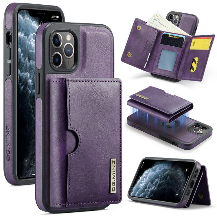 DG.MING M6 Series RFID Tri-fold Card Bag Removable Leather Phone Case, For iPhone 13 Pro, For iPhone 13, For iPhone 12, For iPhone 12 Pro Max, For iPhone 12 Pro, For iPhone 11 Pro Max, For iPhone 11, For iPhone 11 Pro