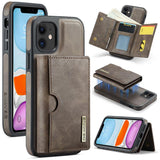 DG.MING M6 Series RFID Tri-fold Card Bag Removable Leather Phone Case, For iPhone 13 Pro, For iPhone 13, For iPhone 12, For iPhone 12 Pro Max, For iPhone 12 Pro, For iPhone 11 Pro Max, For iPhone 11, For iPhone 11 Pro