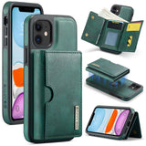 DG.MING M6 Series RFID Tri-fold Card Bag Removable Leather Phone Case, For iPhone 13 Pro, For iPhone 13, For iPhone 12, For iPhone 12 Pro Max, For iPhone 12 Pro, For iPhone 11 Pro Max, For iPhone 11, For iPhone 11 Pro
