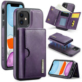 DG.MING M6 Series RFID Tri-fold Card Bag Removable Leather Phone Case, For iPhone 13 Pro, For iPhone 13, For iPhone 12, For iPhone 12 Pro Max, For iPhone 12 Pro, For iPhone 11 Pro Max, For iPhone 11, For iPhone 11 Pro
