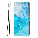 Painted Marble Pattern Leather Phone Case, For Xiaomi Poco M6 Pro 5G, For Xiaomi 13T / 13T Pro