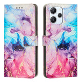 Painted Marble Pattern Leather Phone Case, For Xiaomi Poco M6 Pro 5G, For Xiaomi 13T / 13T Pro