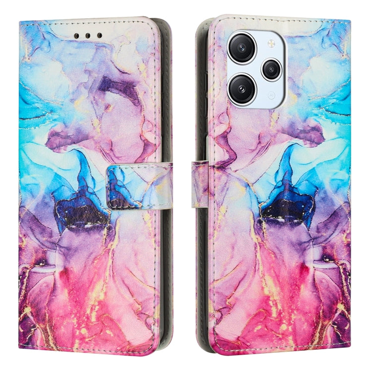 Painted Marble Pattern Leather Phone Case, For Xiaomi Poco M6 Pro 5G, For Xiaomi 13T / 13T Pro