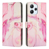 Painted Marble Pattern Leather Phone Case, For Xiaomi Poco M6 Pro 5G, For Xiaomi 13T / 13T Pro