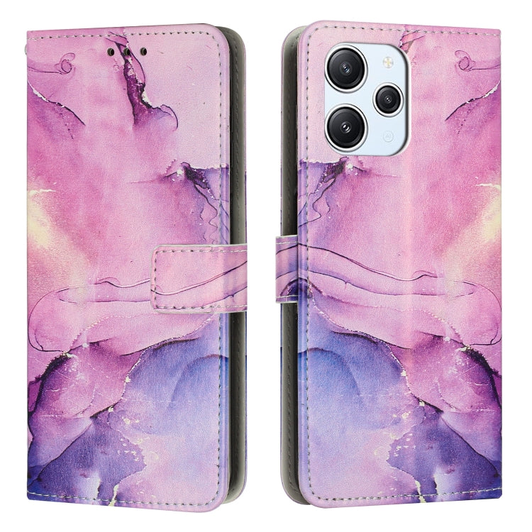 Painted Marble Pattern Leather Phone Case, For Xiaomi Poco M6 Pro 5G, For Xiaomi 13T / 13T Pro