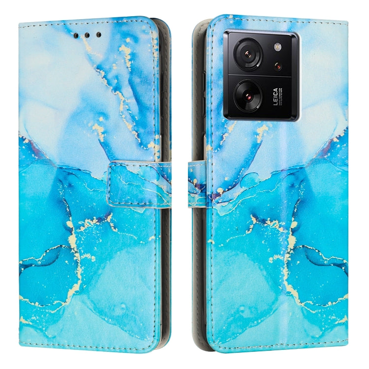 Painted Marble Pattern Leather Phone Case, For Xiaomi Poco M6 Pro 5G, For Xiaomi 13T / 13T Pro