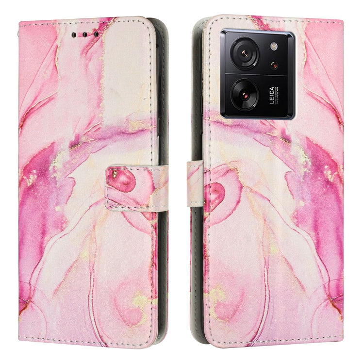 Painted Marble Pattern Leather Phone Case, For Xiaomi Poco M6 Pro 5G, For Xiaomi 13T / 13T Pro