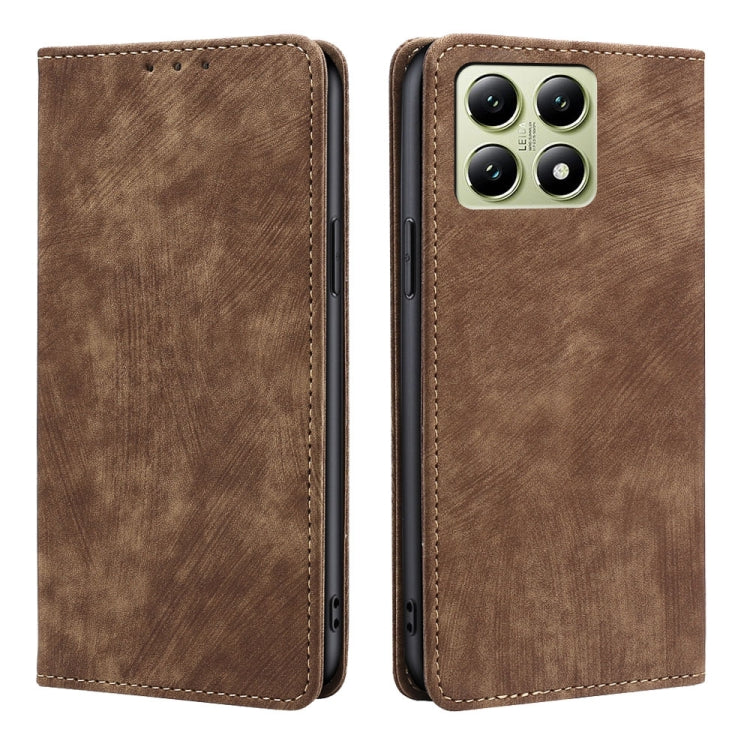 RFID Anti-theft Brush Magnetic Leather Phone Case, For Xiaomi 17 Ultra, For Xiaomi 17 Pro Max, For Xiaomi 17 Pro, For Xiaomi 17, For Xiaomi Civi 5 Pro 5G, For Xiaomi 15 Ultra, For Xiaomi 14T Pro 5G, For Xiaomi 14T 5G