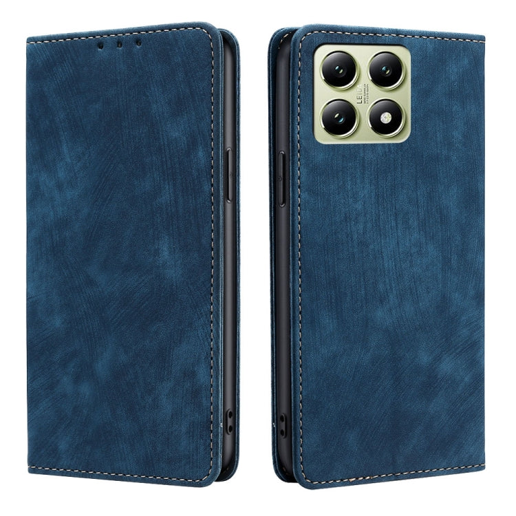 RFID Anti-theft Brush Magnetic Leather Phone Case, For Xiaomi 17 Ultra, For Xiaomi 17 Pro Max, For Xiaomi 17 Pro, For Xiaomi 17, For Xiaomi Civi 5 Pro 5G, For Xiaomi 15 Ultra, For Xiaomi 14T Pro 5G, For Xiaomi 14T 5G