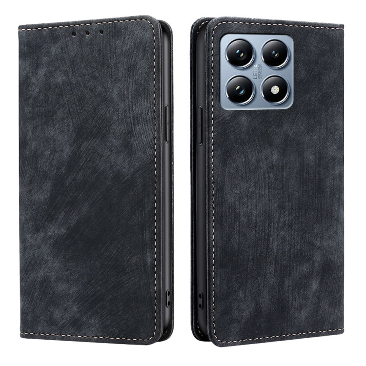 RFID Anti-theft Brush Magnetic Leather Phone Case, For Xiaomi 17 Ultra, For Xiaomi 17 Pro Max, For Xiaomi 17 Pro, For Xiaomi 17, For Xiaomi Civi 5 Pro 5G, For Xiaomi 15 Ultra, For Xiaomi 14T Pro 5G, For Xiaomi 14T 5G