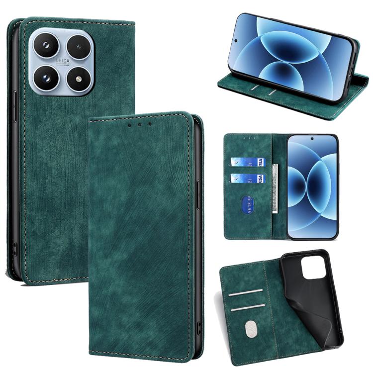 RFID Anti-theft Brush Magnetic Leather Phone Case, For Xiaomi 17 Ultra, For Xiaomi 17 Pro Max, For Xiaomi 17 Pro, For Xiaomi 17, For Xiaomi Civi 5 Pro 5G, For Xiaomi 15 Ultra, For Xiaomi 14T Pro 5G, For Xiaomi 14T 5G