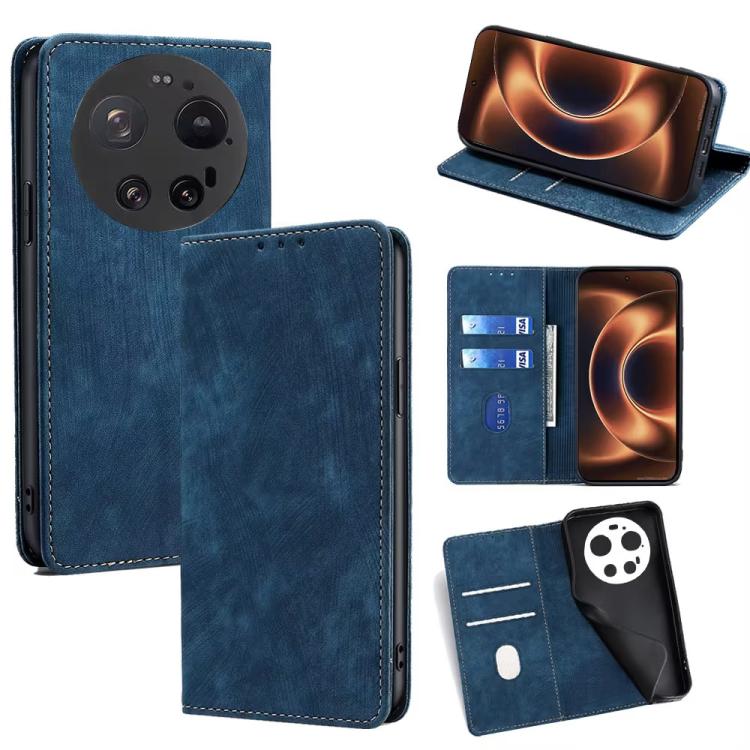 RFID Anti-theft Brush Magnetic Leather Phone Case, For Xiaomi 17 Ultra, For Xiaomi 17 Pro Max, For Xiaomi 17 Pro, For Xiaomi 17, For Xiaomi Civi 5 Pro 5G, For Xiaomi 15 Ultra, For Xiaomi 14T Pro 5G, For Xiaomi 14T 5G